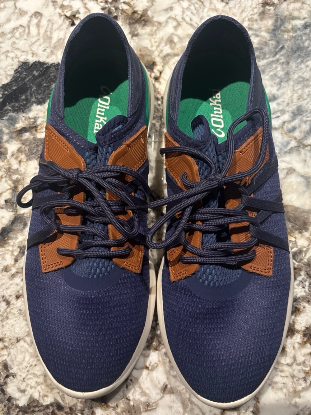 OluKai Navy and Brown Lace-Up Men's Sneakers